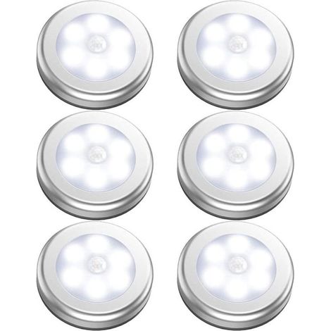 Lampe d'intérieur à détecteur de mouvement fonctionnant sur piles, éclairage LED pour placard, veilleuse sans fil à piles, applique murale pour garde-manger, armoire, penderie, cuisine, escaliers, mar