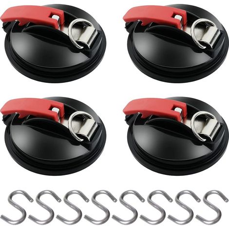 4 Pièces Ancre à Ventouse, Crochet de Fixation de Ventouse Auvent pour Tentes Latéral de Voiture Accessoire de Bâche de Camping (1/5)