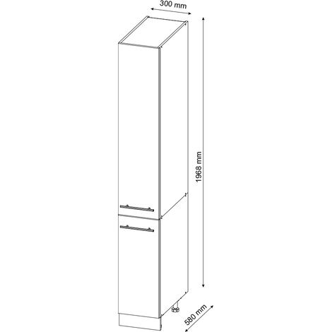 Apothekerschrank Fame-Line, Weiß Hochglanz, 30 cm, Vicco