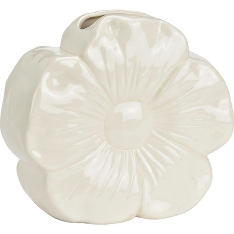 Vase fleur en porcelaine 19 x 22 cm blanc
