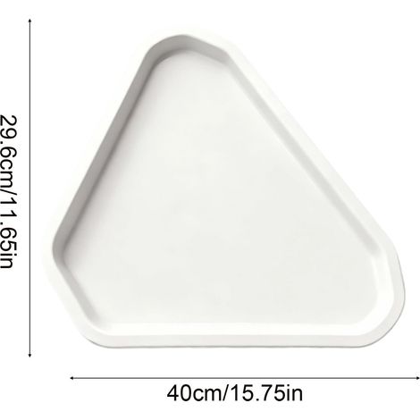 Vassoio triangolare in 2 pezzi con design antiscivolo - versatile, robusto, resistente e facile da pulire - ideale per ristoranti, mense e abitazioni - bianco (1/4)