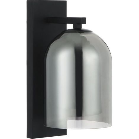 Applique murale noire verre fumé double E27 Elaris (1/3)