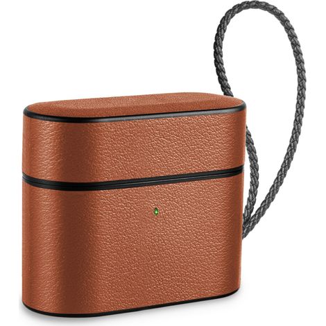Funda protectora de cuero genuino hecha a mano para AirPods 3, compatible con carga inalámbrica e indicador LED, los materiales duraderos de PC y TPU flexible brindan una protección duradera. (1/2)