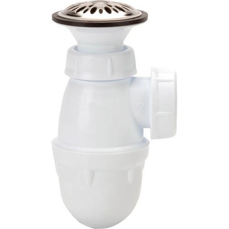 Nicoll – Combiné urinoir bonde et siphon – Sortie J.C. Ø32mm – Grille bombée Ø60mm – Garde eau 50mm – Montage rapide sans outil