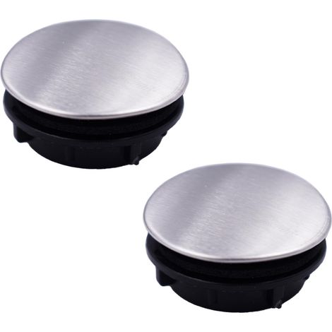 Lot de 2 cache-trous de robinet de cuisine en acier inoxydable de 35 mm de diamètre pour robinet d'évier de cuisine de 0,98 à 3 cm (court de 35 mm) (1/5)