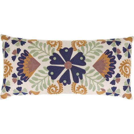 Coussin Déco Brodé "Hary" 35x75cm Multicolore (1/5)