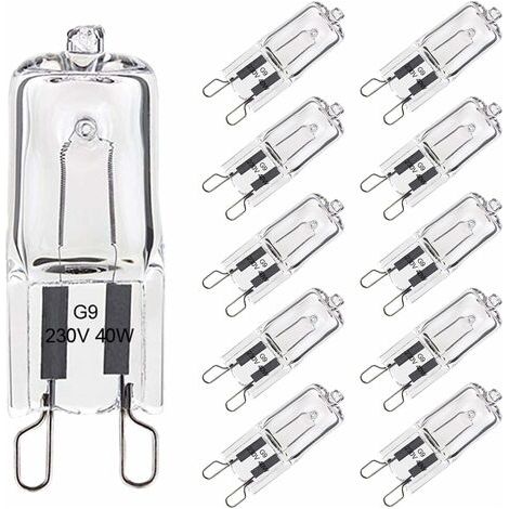 SVKBJROY Ampoule G9 40W Pour Four Tolérance de 300°C, Ampoule Halogène G9 Dimmable Blanc Chaud, G9 Ampoules Capsule Filament 480LM 230V Lot de 10 (1/5)