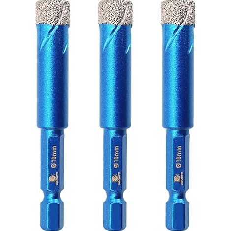 Diamond Tile Drill Bits 10 mm – Ceramic Drill Bit for Porcelain, Ceramic, Granite, Tiles (3 Pieces) (1/5)
