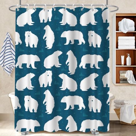 Rideau de douche imperméable en polyester 180x180 pratique cache baignoire pour maison secondaire (1/5)