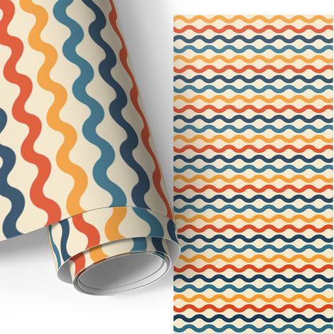 Klebefolie für Möbel - Möbelfolie - Selbstklebefolie - für Couchtisch - Türen - Wohnzimmer - Schlafzimmer Bunte Wellen 50x100 cm