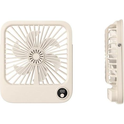Petit ventilateur de bureau silencieux, rechargeable USB, 2000 mAh, 5 vitesses, ventilateur de refroidissement compact pour table. (1/5)