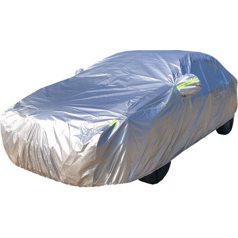 Waterproof and dustproof car cover, all-weather car cover, sun protection and heat insulation four seasons universal silver(S)