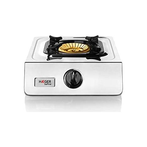 Estufa /Cocina de Gas HAEGER SAFINE, 1 Quemador, Acero Inoxidable (1/5)