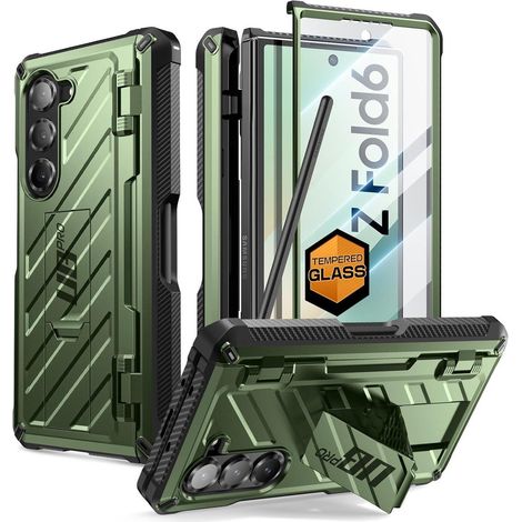 Coque robuste avec support S Pen et béquille pour Samsung Galaxy Z Fold 6, protection intégrale, verre trempé (1/5)