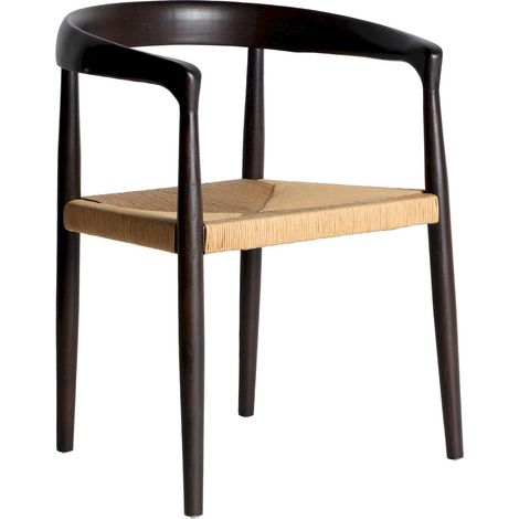 Chaise classique en orme wenge et corde naturelle tressée - Wenge et corde naturelle claire (1/5)