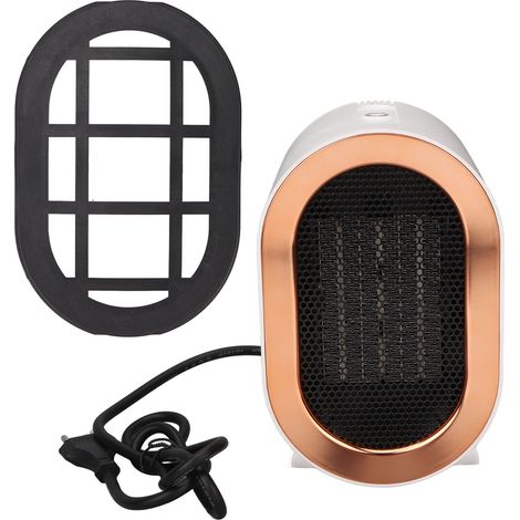 Radiateur électrique PTC à ventilation rapide, protection surchauffe, silencieux, pour bureau, prise UE 220V, blanc (1/5)