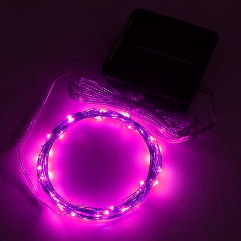Guirlande lumineuse solaire LED en forme d'étoile de 7 m (23 pi) avec 50 LED, idéale pour terrasse, bonsaï, mariage et fête. Allumage/extinction automatique. (1/5)