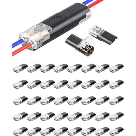 Lot de 40 connecteurs de câble de voiture étanches 2 pôles 2 V 2 broches 12 V à 18-22 AWG connecteur de câble de voiture connecteur de voiture (1/5)