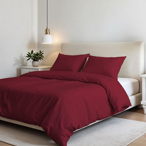 Housse de Couette Set, Bordeaux, Double, Microfibre (1/5)