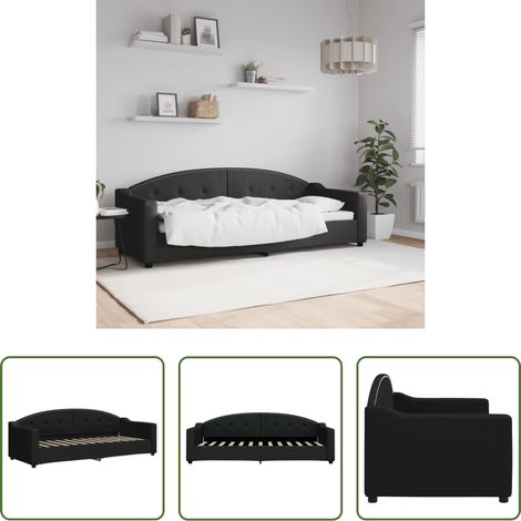 Schlafsofa - Tagesbett Schwarz 80x200 cm Stoff (1/5)
