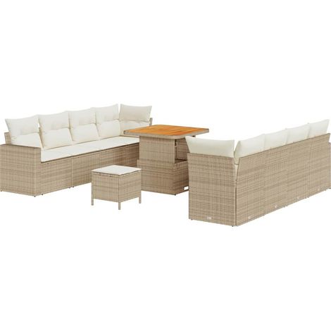 Maison Exclusive - Gartensofa-set mit Kissen 12 pcs Beige und Cre