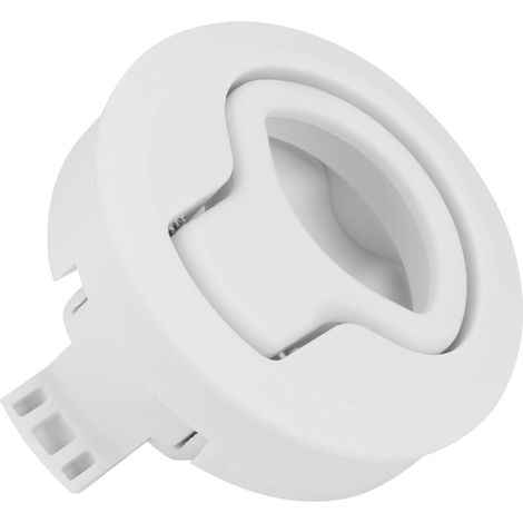Loquet de trappe à tirage encastré et loquet à claquement plastique blanc pour camping-car bateau nautique (1/5)