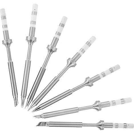 Lot de 7 mini-embouts de rechange en acier inoxydable pour fer à souder TS100 (7 types différents) (1/5)
