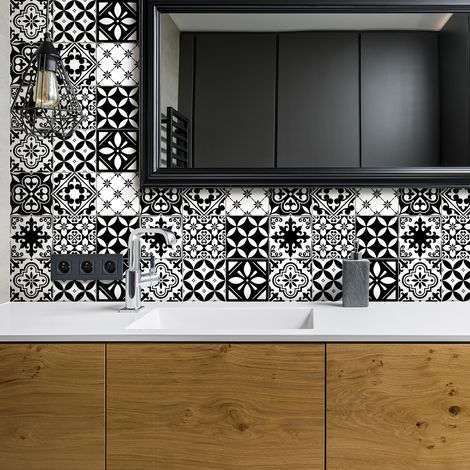 Sticker Mural Carrelage adhésif Cuisine Salle de Bain - 30 STICKERS CARRELAGES AZULEJOS ROSARIO - 30stickers10x10cm (1/5)