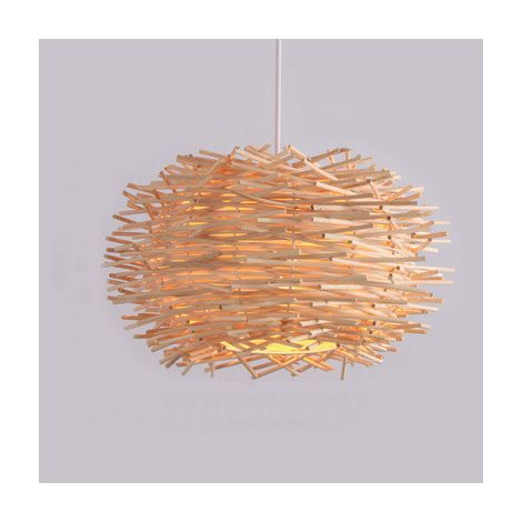 Lustres, Asie Du Sud-Est Des Lampes D'Art Rotin de Restauration Ferme Pendentinelle Light Pot Hot Pot Restaurant Bar Suspendu Lampe À Oiseaux Bird Bird Cage Lampe Pendente/30 Cm - RWSuspension (1/5)