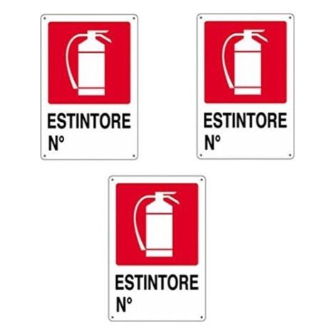 3 x Panneau signalétique "Extincteur" en plastique pour bureau (1/2)