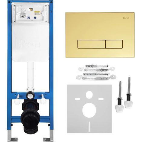 Vorwandelement für WC SLIM 024N mit drückerplatte HD gold (1/5)