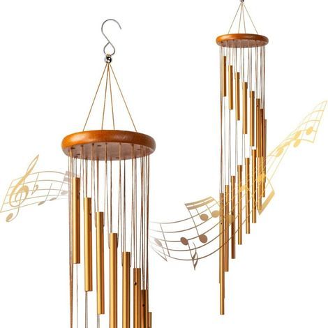Windspiel für den Außenbereich, 89 cm Durchmesser, mit 18 Aluminiumrohren, ideal für Garten, Haus, Veranda, Terrasse, Hof oder Balkon. (1/4)