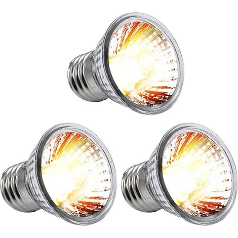 Lámpara calefactora para reptiles, luz UVB, bajo consumo, 25 W (3 unidades) (1/2)