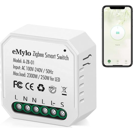 Mini Interrupteur Zigbee intelligent Télécommande sans fil Interrupteur de lumière Zigbee AC 220V Module de relais de commutateur intégré 16A Commande vocale de minuterie bricolage (1/5)