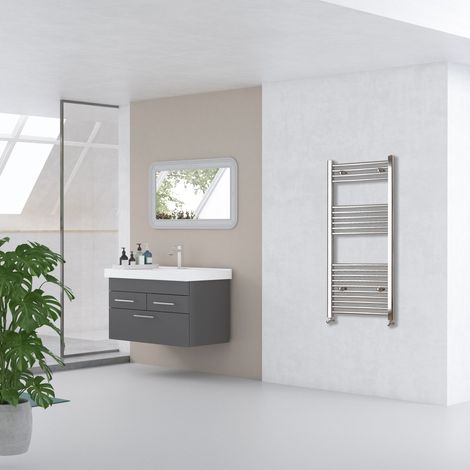 AICA 1200x400mm(HxW) Chrome Straight Central Heating Towel Rail Radiator (1/5)