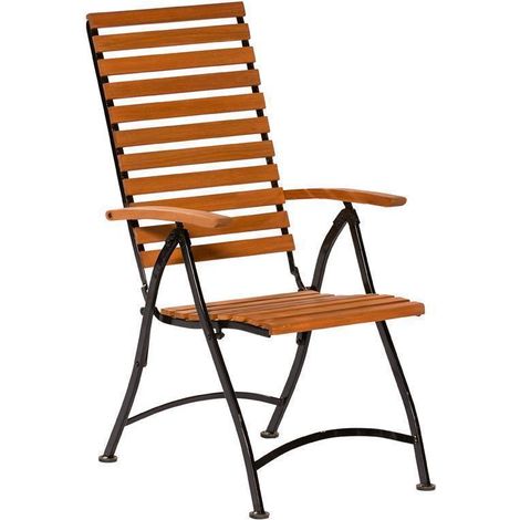 Schlossgarten Klappsessel Flachstahl Eukalyptusbelattung (1/3)