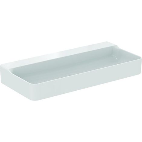 Lavabo CONCA 1000x450x165mm bianco con IdealPlus, senza foro rubinetto, senza troppopieno IDEAL STANDARD