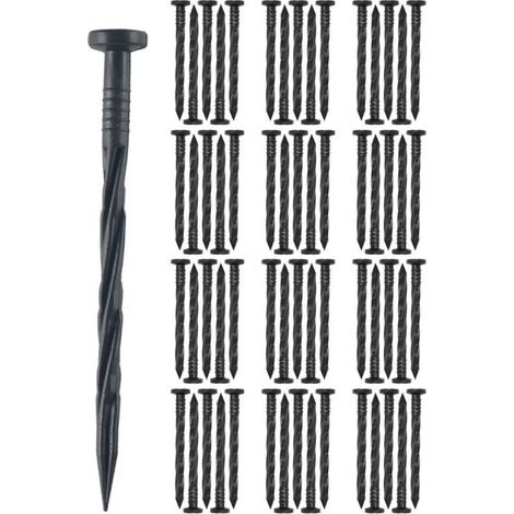 Lot de 60 piquets de fixation en plastique noir 20cm – Anti-corrosion et résistant aux UV – Pointe acérée pour insertion facile (1/5)