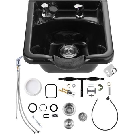 ABS noir Bac à shampoing, lavabo lave-cheveux facile à installer pour salon de coiffure, spa ou maison (1/5)