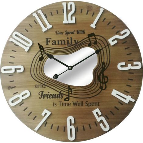 Rebecca Mobili Dekorative Wanduhr Mdf Friends Family Schlafzimmer 50x50x4,5 (1/5)