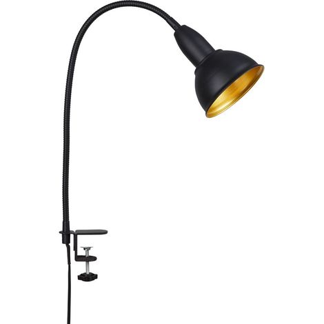 Klemmleuchte Klemmlampe Retro 1xE14 Hygge Metall schwarz-gold Ø11,4cm Briloner