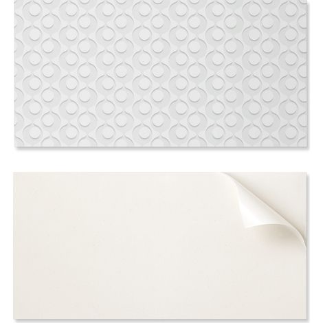 Panel de PVC con motivo decorativo f谩cil para comedor, 100x50 cm, ondas con c铆rculos en el fondo.