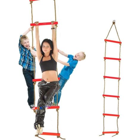 Enfants escalade corde échelle balançoire accessoires balançoire aire de jeux échelle enfants arbre échelle jouets rouge MNS (1/4)
