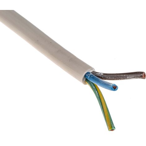Câble d'alimentation RS PRO 3G1,5 mm², gaine PVC Blanc, 100m ( Prix pour Bobine de 100 Mètres )