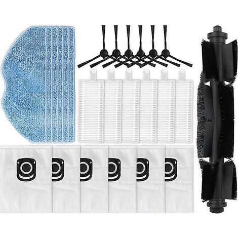 Un ensemble d'accessoires de 25 pièces pour les aspirateurs Tefal Rowenta X-Plorer série 75S RR8577WH / 75S+ RG8597W, comprenant une tête de brosse d'aspirateur, un filtre, une serpillière et un sac à (1/4)