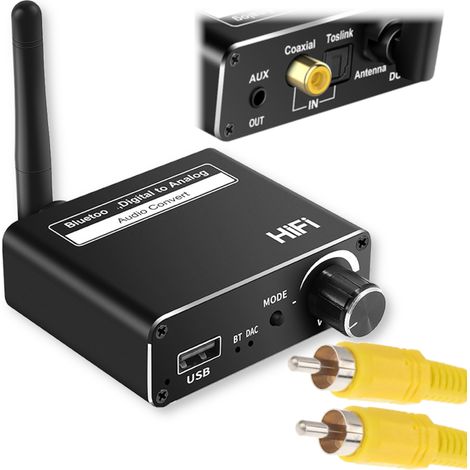 Adattatore DAC HiFi da coassiale Toslink Bluetooth USB a AUX, convertitore audio (1/5)