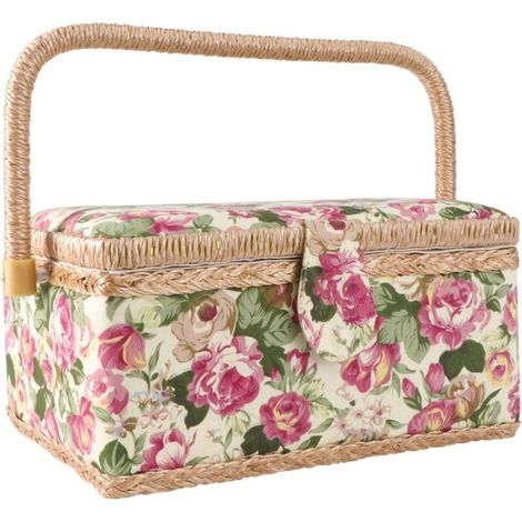 Panier extra large, bacs de rangement extra larges, paniers pour enfants, support pour projets de broderie, panier à couture, ancien bac de rangement, paniers pour enfants pour conserver le bambou,Ros (1/4)