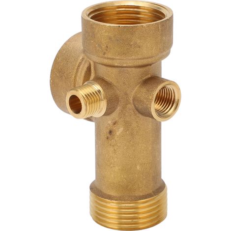 Raccord de tuyauterie en laiton 5 voies G1 G1/4 pour eau, huile et gaz, idéal pour la cuisine et la salle de bain.