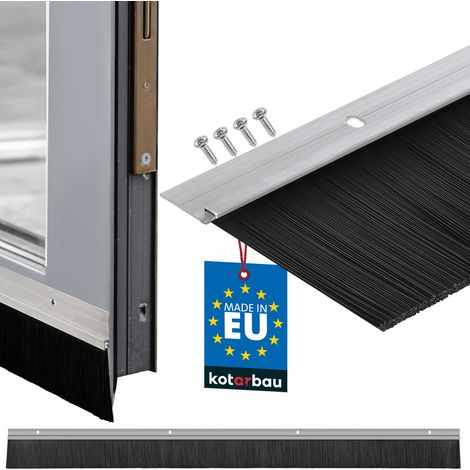 KOTARBAU® Brosse Bas de Porte - Aluminium - 1 m - Argent - Isolant - 60 mm - Joint De Porte D'Entrée - Protection Insectes - Langlebig Fiable - Bas de Ouvrant Isolant - Anti Cafard - à Visser Bavette