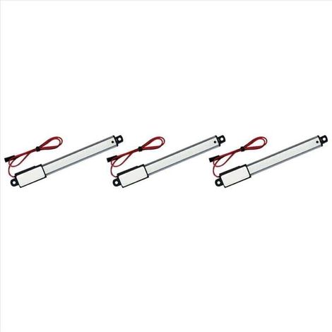 Lot De 3 Actionneurs Linéaires Miniatures IP54 100mm Pour Fenêtres Moteur 12V 30mm/s (1/4)